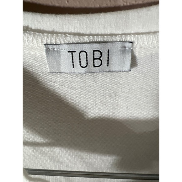 Tobi White Sheer Panel Crop Top - Picture 2 of 3